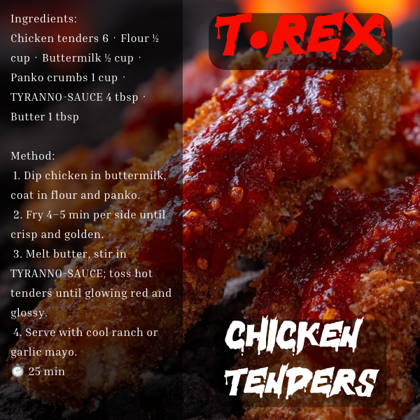 TYRANNO SAUCE Free Recipe Cards