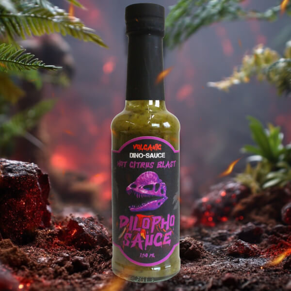 DILOPHO SAUCE DINOSAUR VOLCANIC HOT SAUCES
