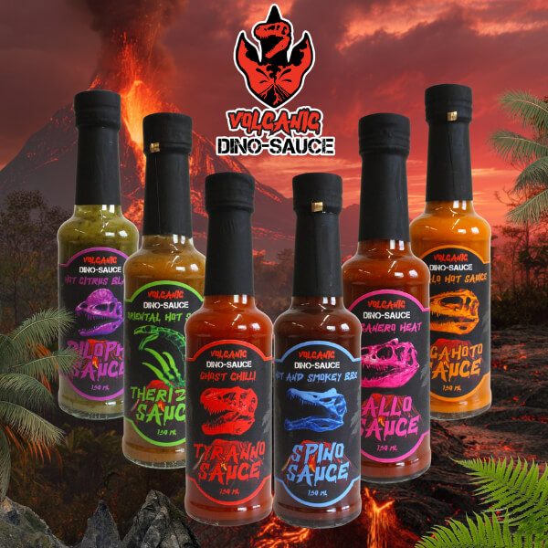 Hot Sauces by Volcanic Dino Sauce UK