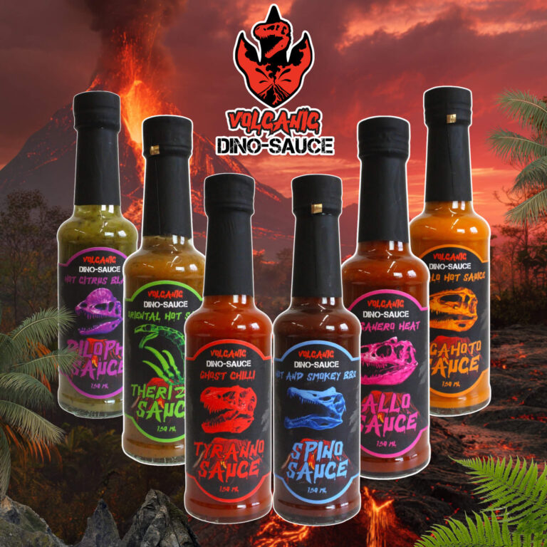 Hot Sauces by Volcanic Dino Sauce